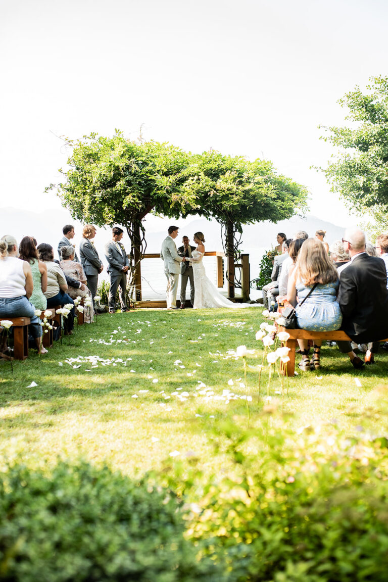 Jonathan Evans officiating Mary and Kaden's ceremony