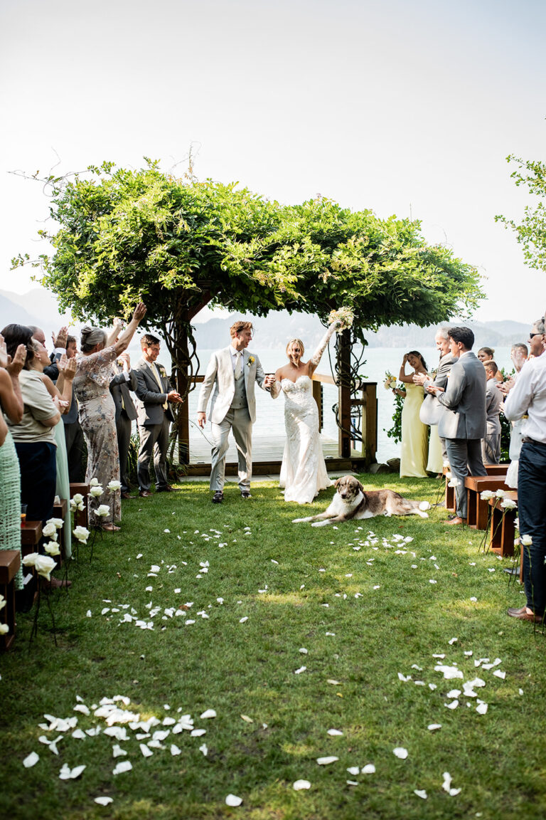 Jonathan Evans officiating Mary and Kaden's ceremony
