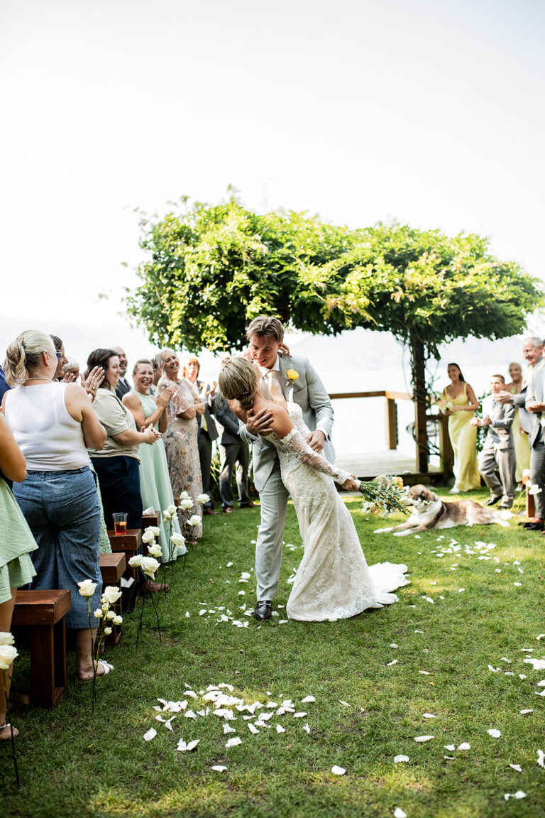 A couple exchanging vows indoors