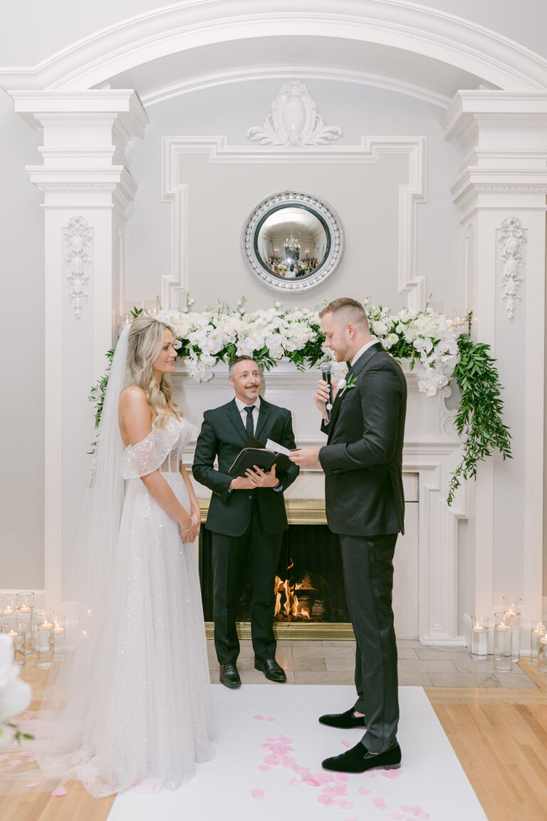 Jonathan Evans officiating Breana and Brandon's ceremony