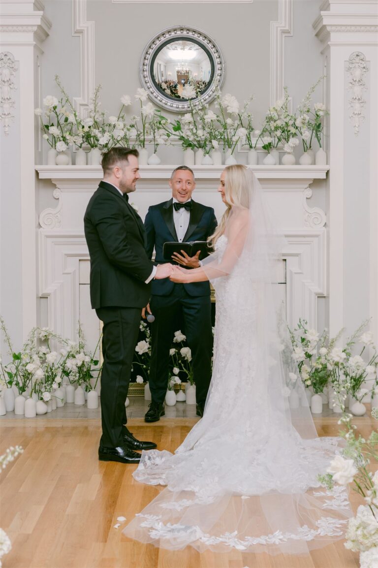 Jonathan Evans officiating Jessica's ceremony