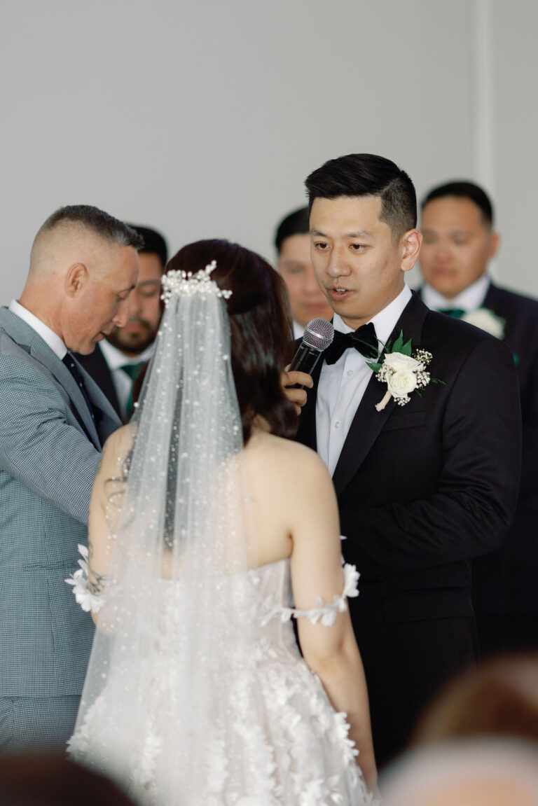 Jonathan Evans officiating Kally and Alex's ceremony