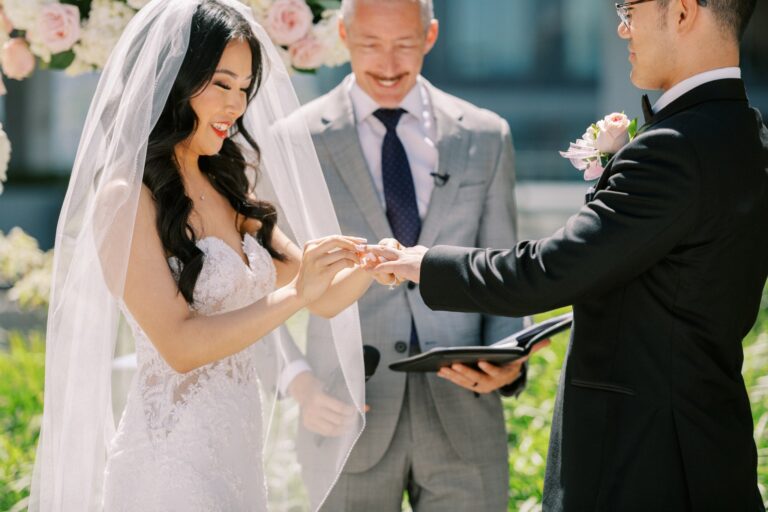 Jonathan Evans officiating a couple's ceremony