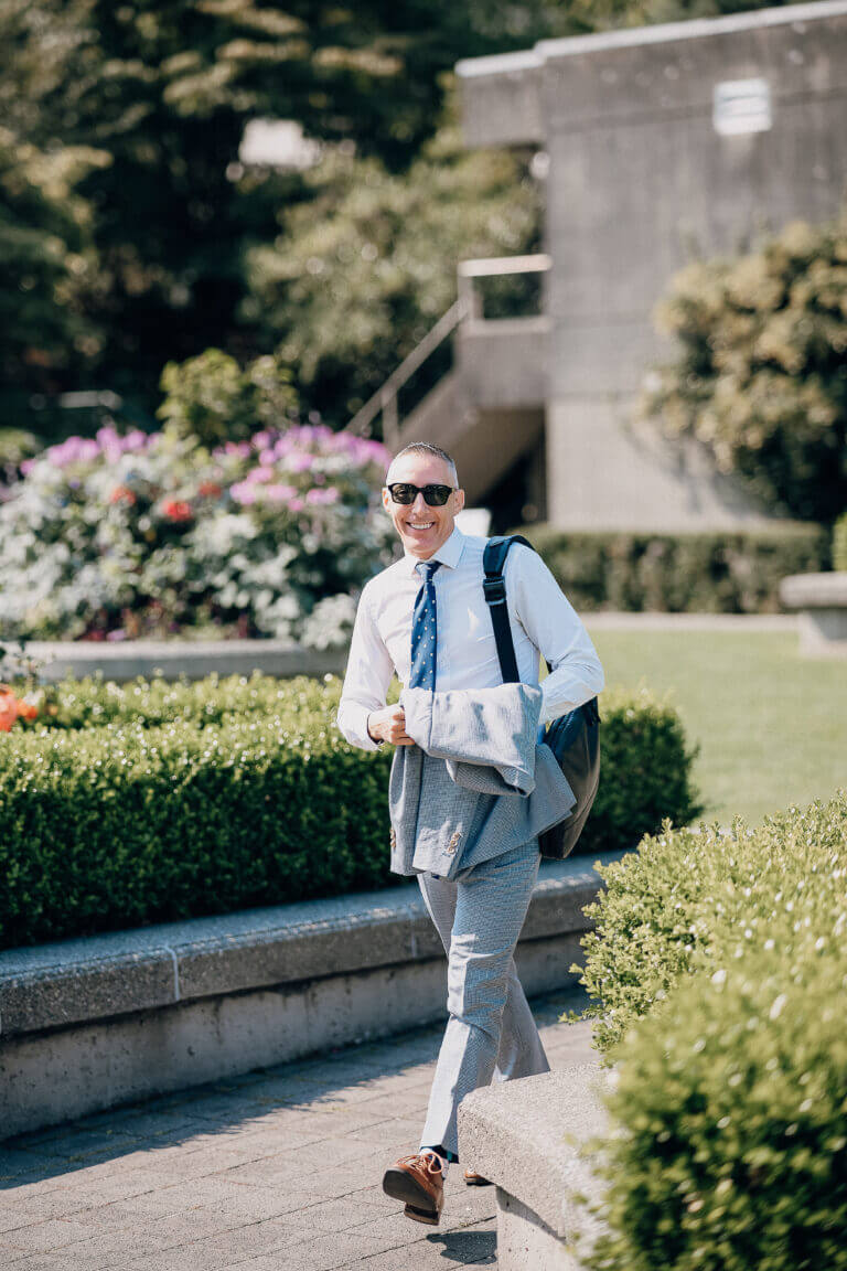 Jonathan Evans officiating UBC Rose Garden's a rose garden ceremony