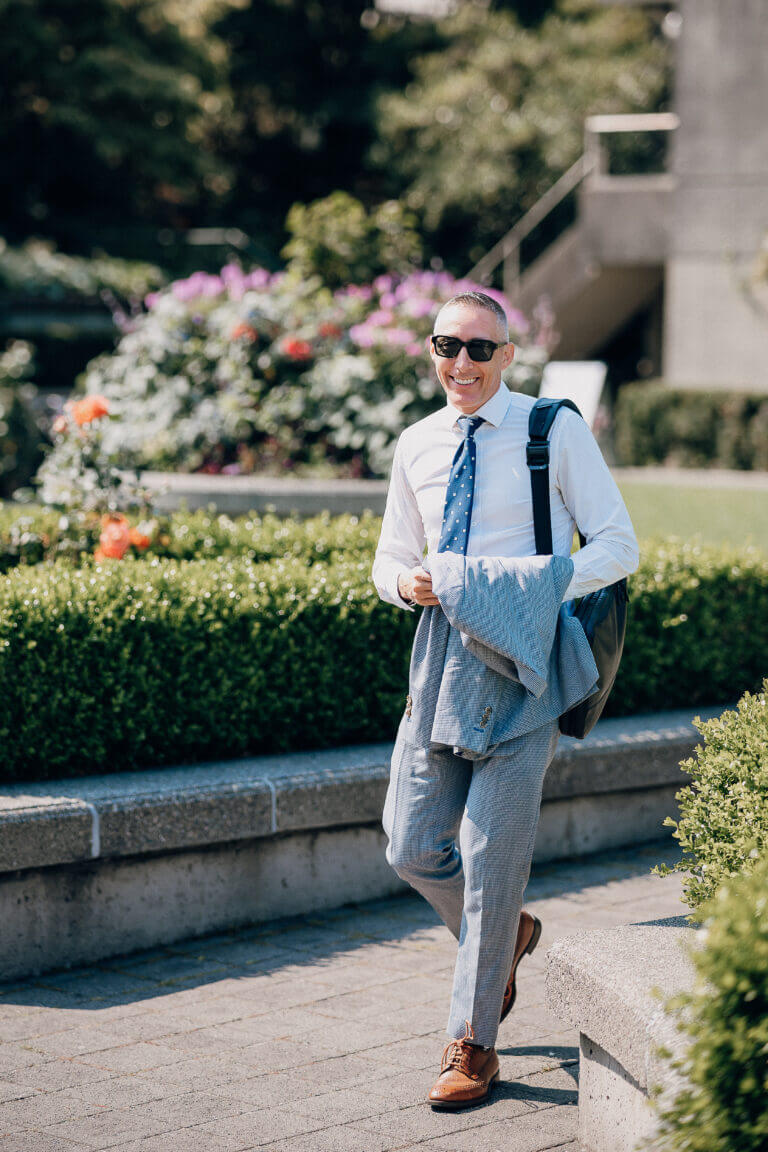 Jonathan Evans officiating UBC Rose Garden's a rose garden ceremony