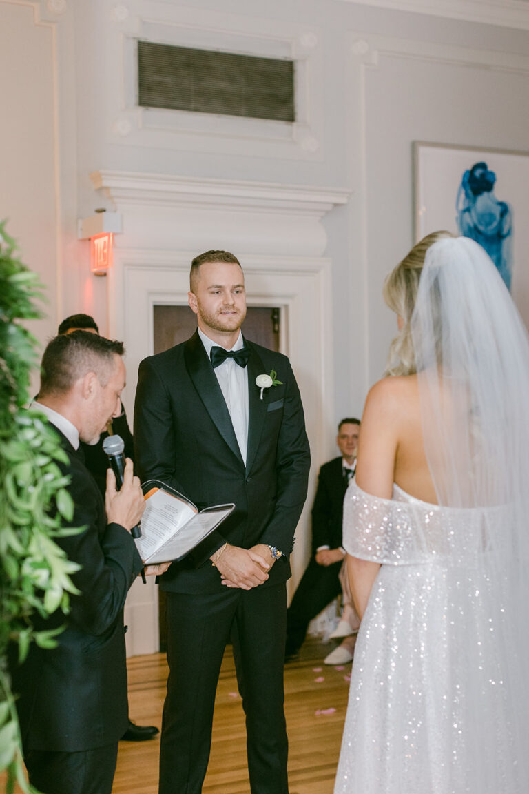 Jonathan Evans officiating Breana and Brandon's ceremony