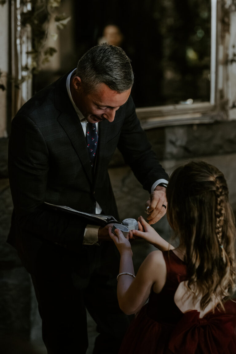 Jonathan Evans officiating Lucy and Sam's ceremony