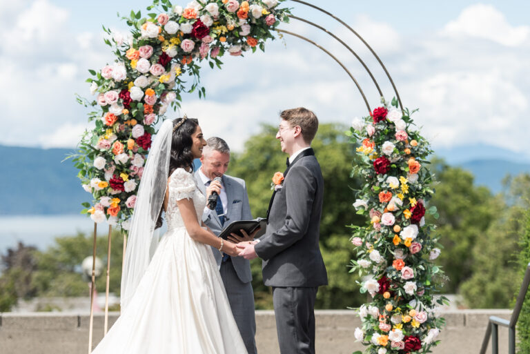 Jonathan Evans officiating Maryam and Nick's ceremony