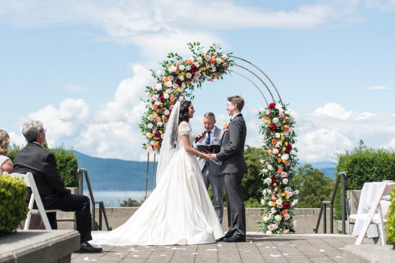 Jonathan Evans officiating Maryam and Nick's ceremony