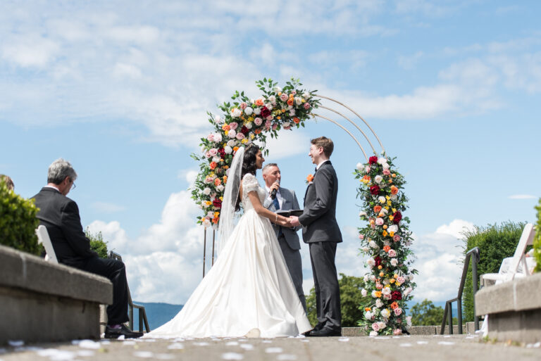 Jonathan Evans officiating Maryam and Nick's ceremony