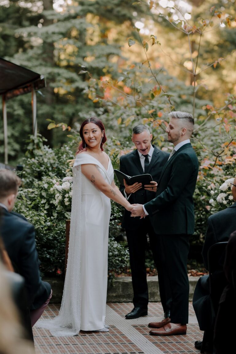 Jonathan Evans officiating Nik and Aileen's ceremony