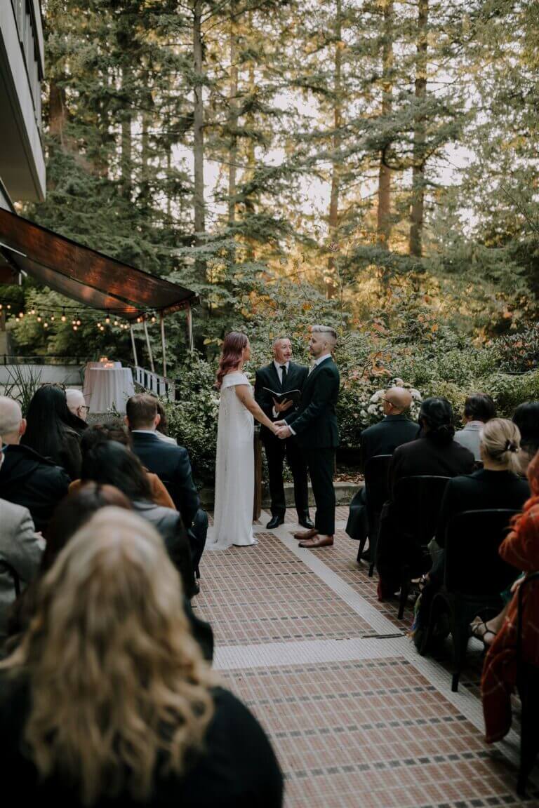 Jonathan Evans officiating Nik and Aileen's ceremony