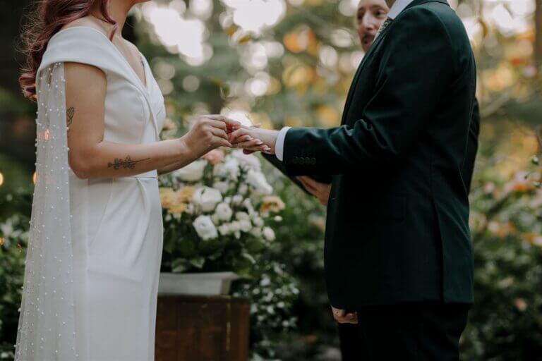 Jonathan Evans officiating Nik and Aileen's ceremony