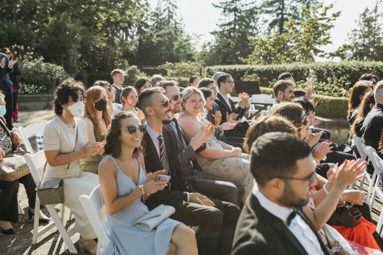 Jonathan Evans officiating a couple's ceremony